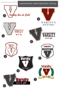 Varsity Bar & Grill, Sun Prairie, Wisconsin Logo Mockups